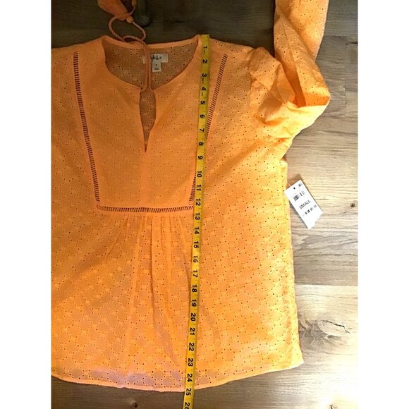 STYLE & CO-WOMEN'S ORANGE 100% COTTON LIGHT LONG SLEEVE TOP SIZE SMALL-NWT - Picture 7 of 7